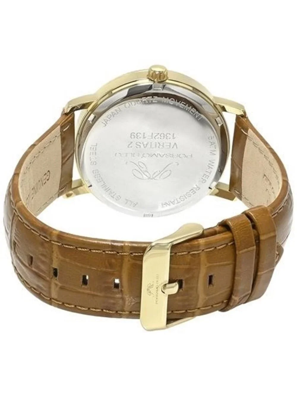 NWT Porsamo Bleu Veritas 2 Quartz Gold Dial Men's Watch